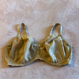 Cacique unlined full coverage beige floral lace bra 48DDD adjustable straps